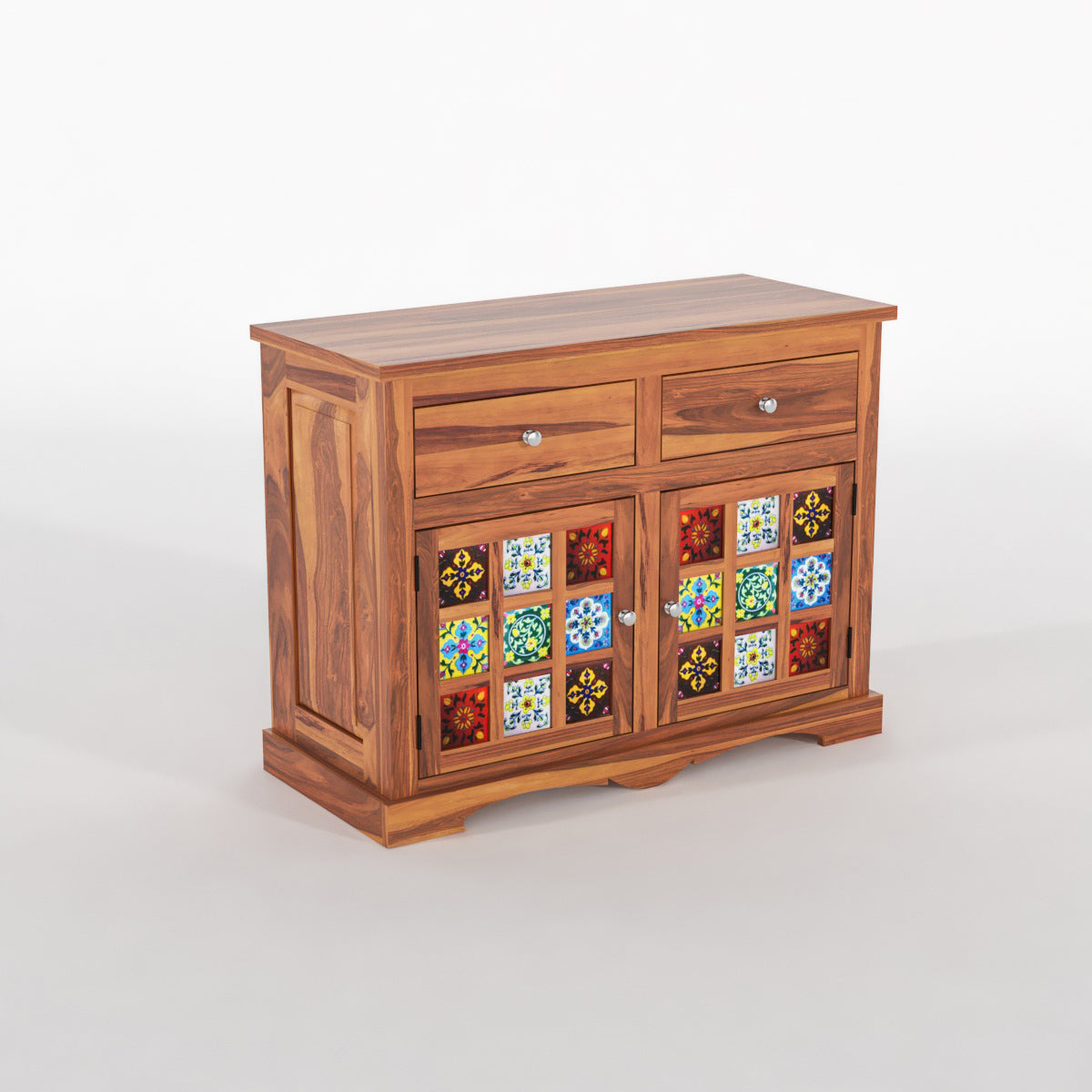 Pivra Solid Sheesham Wood Sideboard and Cabinets (Honey Finish)