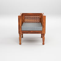 Sovric Solid Sheesham  Wooden 5 Seater Sofa Set (Honey Finish )