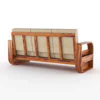 Curve 6 Seater Solid Wood Sofa (Honey Finish)