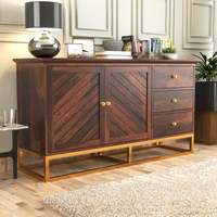 Ulventhor Sheesham Wood Cabinet and Sideboard (Walnut Finish)
