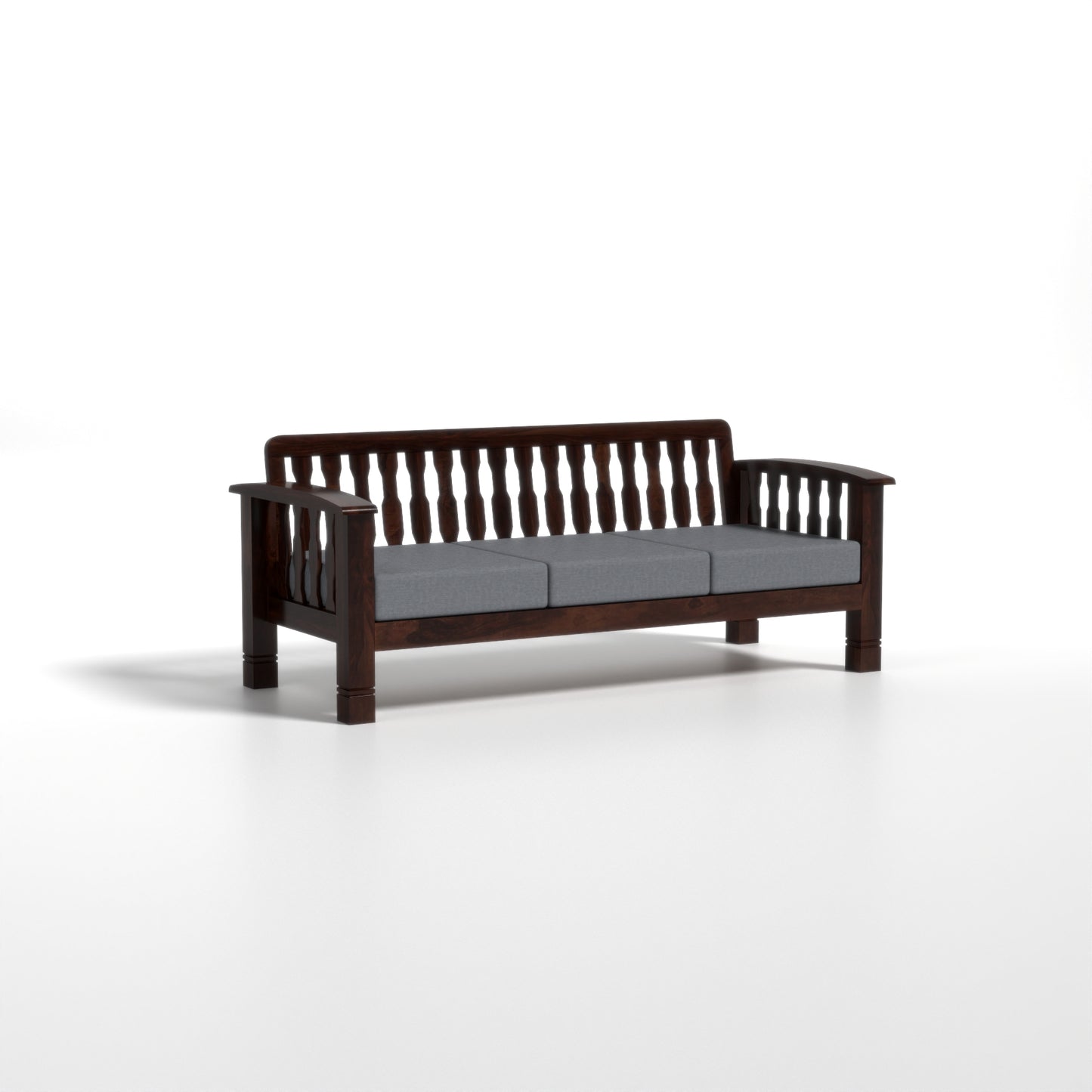 Raiden 3+3 Seater Solid Wood Sofa (Walnut Finish)
