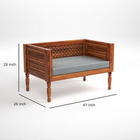 Marvon  Solid Sheesham Wooden 4 Seater Sofa Set (Honey Finish )