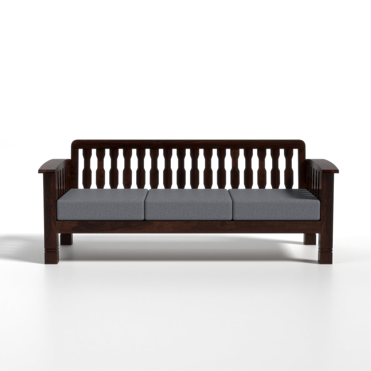 Raiden 3+2 Seater Solid Wood Sofa (Walnut Finish)