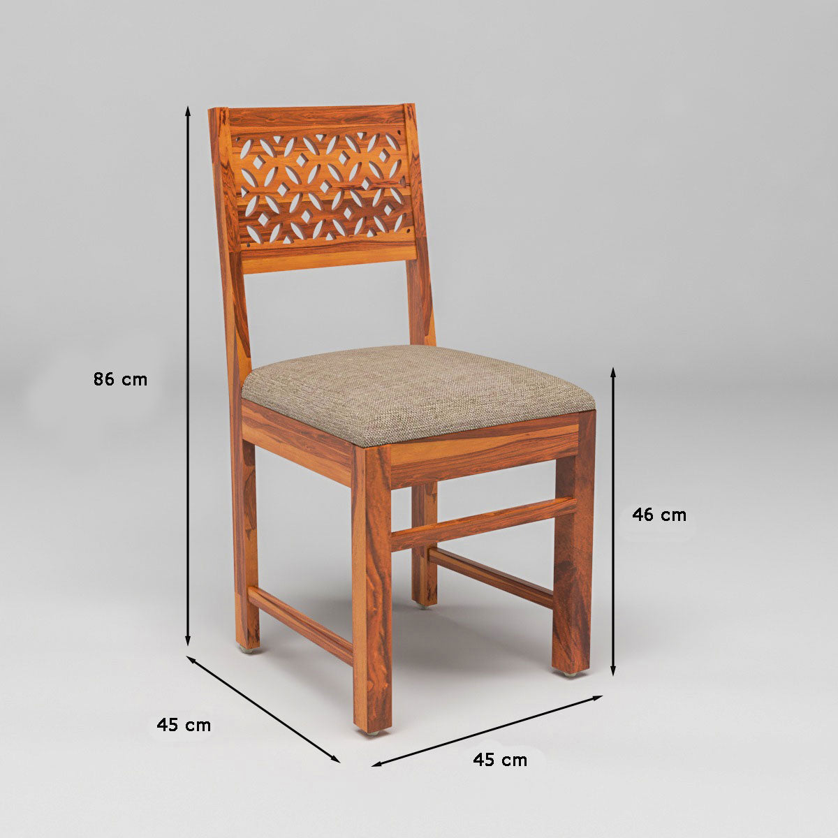 Velora Sheesham Wood Dining Set 4 Seater (Honey Finish)