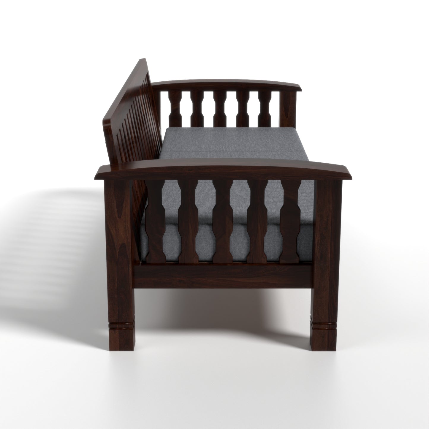 Raiden 3 Seater Solid Wood Sofa (Walnut Finish)