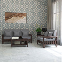 Trivralionel 5 Seater Solid Sheesham Wood Sofa Set  3+2 (Walnut Finish)