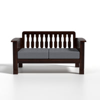 Raiden 2 Seater Solid Wood Sofa (Walnut Finish)