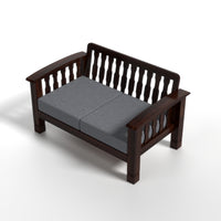 Raiden 2 Seater Solid Wood Sofa (Walnut Finish)