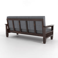 Trivralionel 6  Seater Solid Sheesham Wood Sofa Set 3+3 (Walnut Finish)