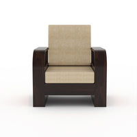 Curve 4 Seater Solid Wood Sofa (Walnut Finish)