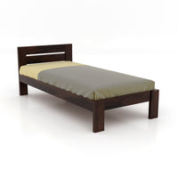 Zridioent Sheesham Wood Single Size Bed With Storage (Walnut Finish)
