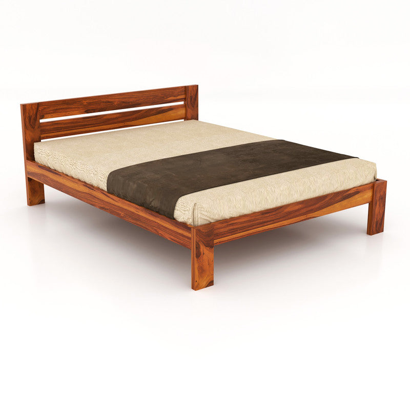 Cethuayn Sheesham Wood King Size Bed Without Storage (Honey Finish)