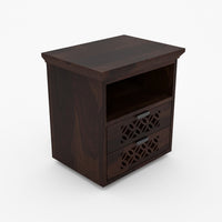 Movralionel Solid Sheesham Wood Bedside Table (Walnut Finish)