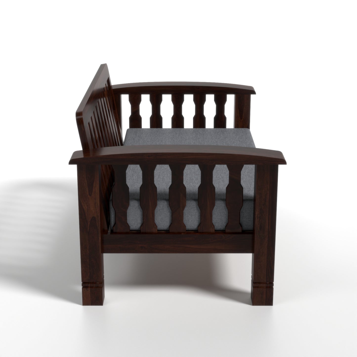 Raiden 2 Seater Solid Wood Sofa (Walnut Finish)