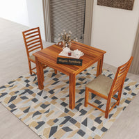Lorveth Sheesham Wood Dining Set 2 Seater (Honey Finish)