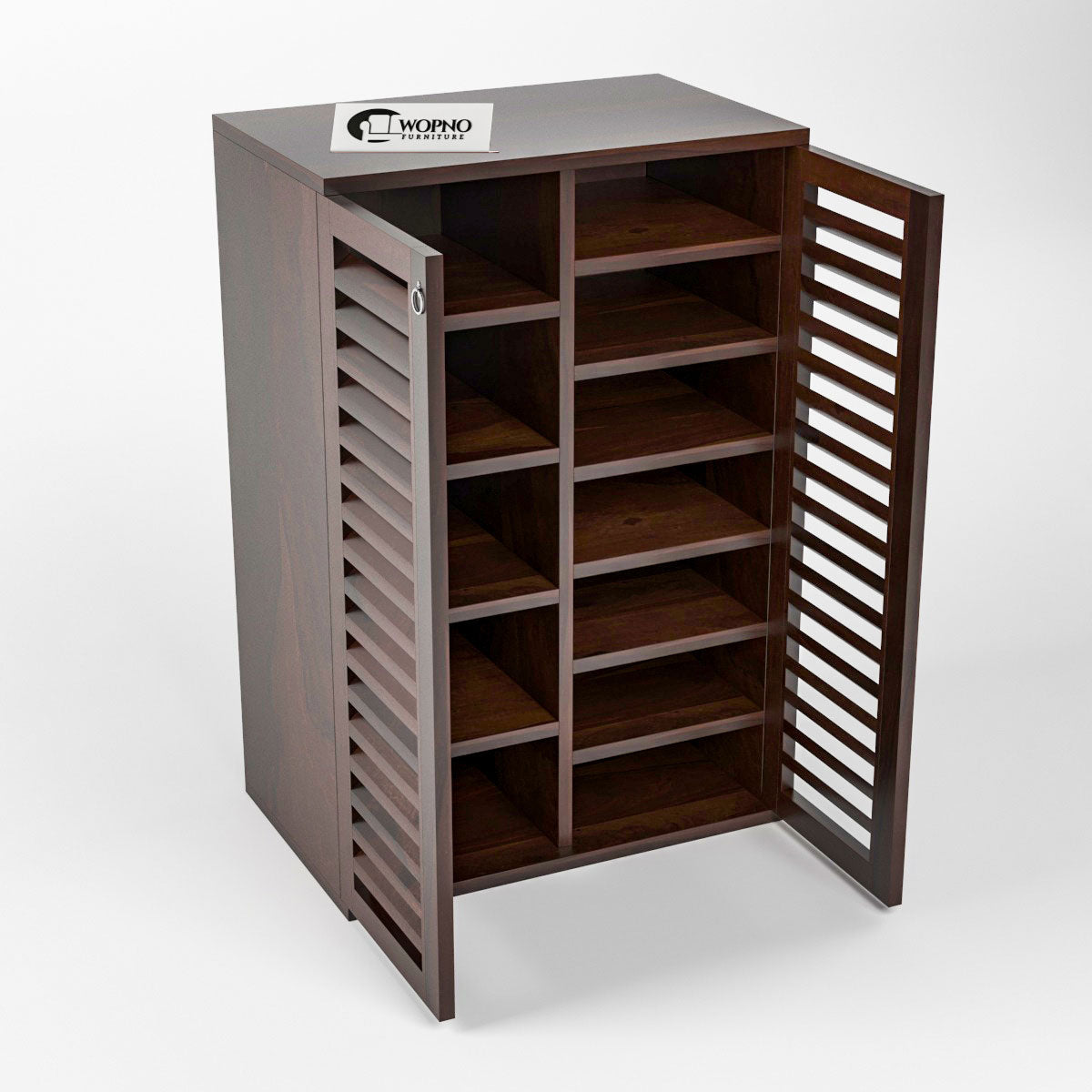 Aurvin Solid Sheesham Wood Shoe Rack  (Walnut Finish)