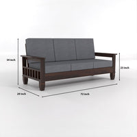 Trivralionel 6  Seater Solid Sheesham Wood Sofa Set 3+2+1 (Walnut Finish)
