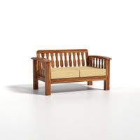 Raiden 2 Seater Solid Wood Sofa (Honey Finish)