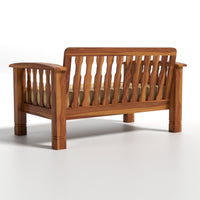 Raiden 4 Seater Solid Wood Sofa (Honey Finish)