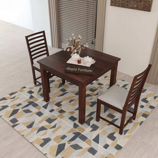 Lorveth Sheesham Wood Dining Set 2 Seater (Walnut Finish)