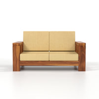 Zyvora 4 Seater Solid Wood Sofa (Honey Finish)