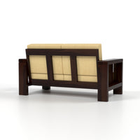 Zyvora 3+2 Seater Solid Wood Sofa (Walnut Finish)