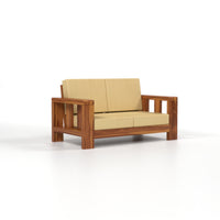 Zyvora 4 Seater Solid Wood Sofa (Honey Finish)