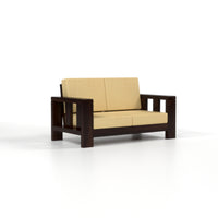 Zyvora 4 Seater Solid Wood Sofa (Walnut Finish)