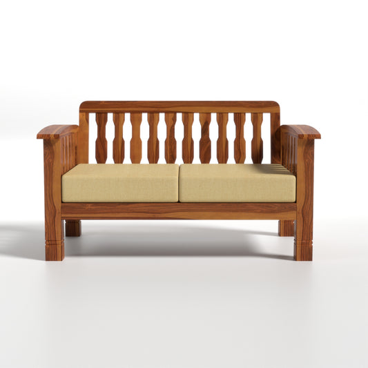 Raiden 2 Seater Solid Wood Sofa (Honey Finish)