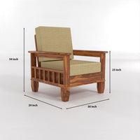 Trivralionel 6  Seater Solid Sheesham Wood Sofa Set 3+2+1 (Honey Finish)