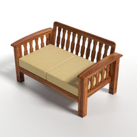 Raiden 2 Seater Solid Wood Sofa (Honey Finish)