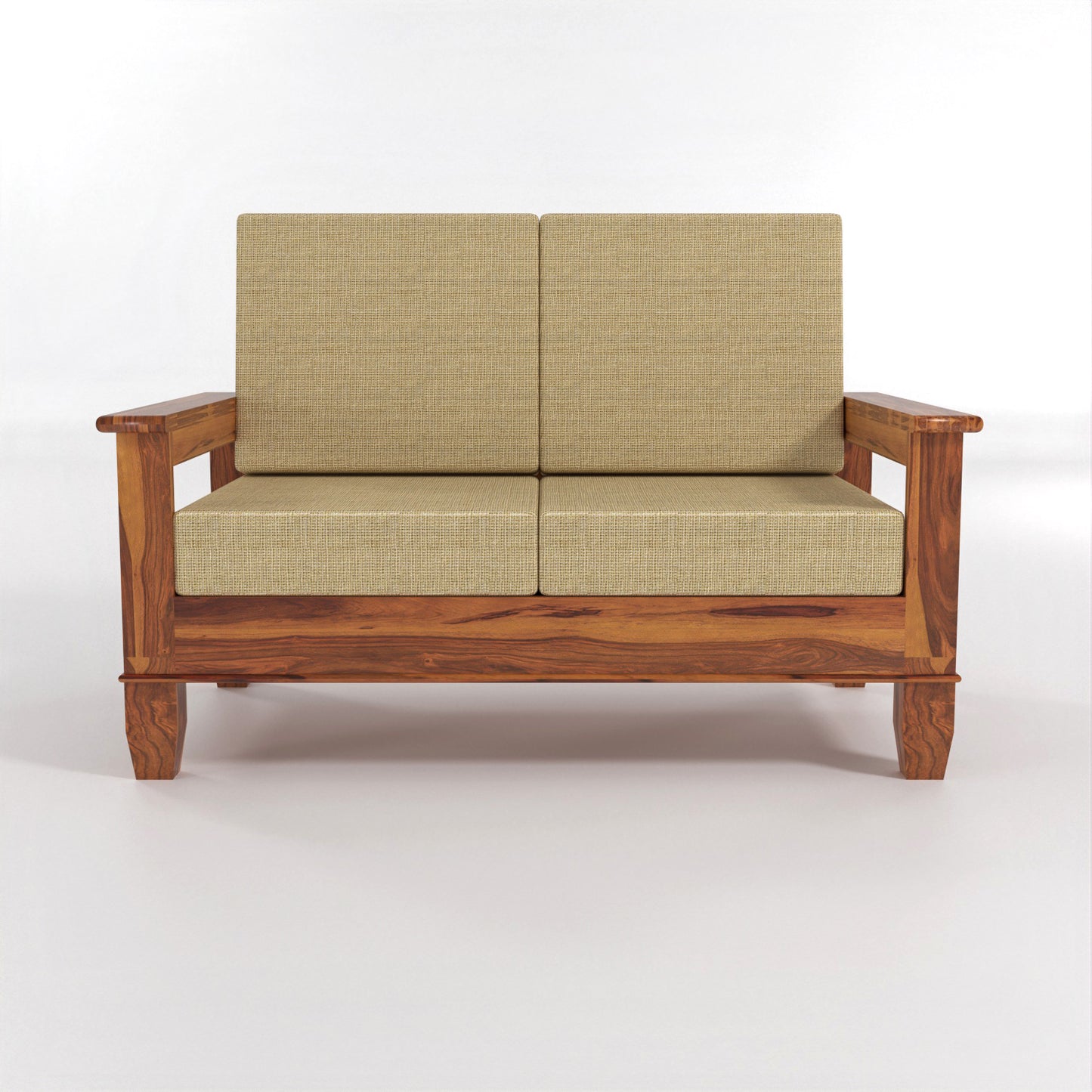 Trivralionel 4 Seater Solid Sheesham Wood Sofa Set (Honey Finish)