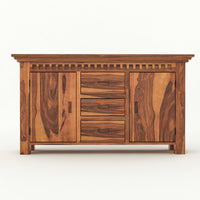 Pivra Solid Sheesham Wood Sideboard and Cabinets (Honey Finish)