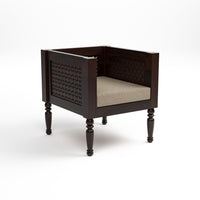 Sovric Solid Sheesham Wooden 5 Seater Sofa Set ( Walnut Finish )