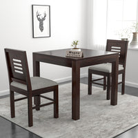 Solvian Sheesham Wood Dining Set 2 Seater (Walnut Finish)