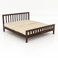 Zeodoix Sheesham Wood Queen Size Bed Without Storage (Walnut Finish)