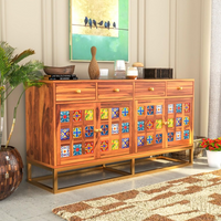 Stavrinor Sheesham Wood Cabinet and Sideboard (Honey Finish)