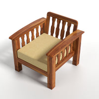 Raiden 5 Seater Solid Wood Sofa (Honey Finish)