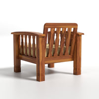 Raiden 5 Seater Solid Wood Sofa (Honey Finish)
