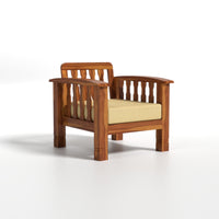 Raiden 5 Seater Solid Wood Sofa (Honey Finish)