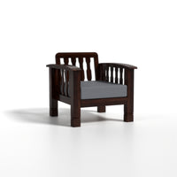 Raiden 5 Seater Solid Wood Sofa (Walnut Finish)