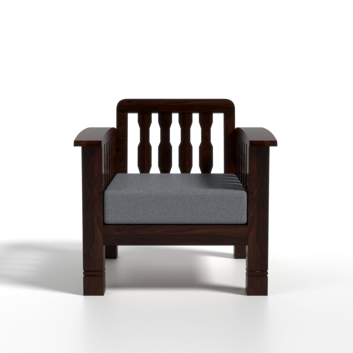 Raiden 5 Seater Solid Wood Sofa (Walnut Finish)