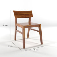 Torric Solid  Sheesham Wooden Two Dining Chair Set (Honey Finish)