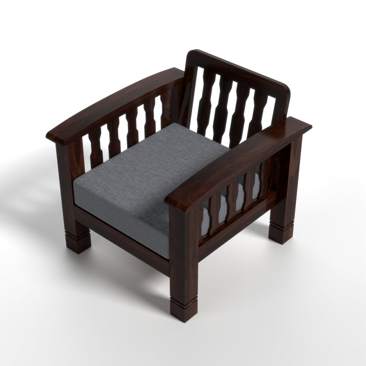 Raiden 5 Seater Solid Wood Sofa (Walnut Finish)
