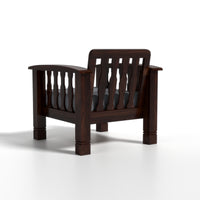 Raiden 5 Seater Solid Wood Sofa (Walnut Finish)