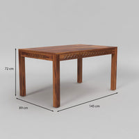 Velora Sheesham Wood Dining Set 6 Seater With Bench (Honey Finish)