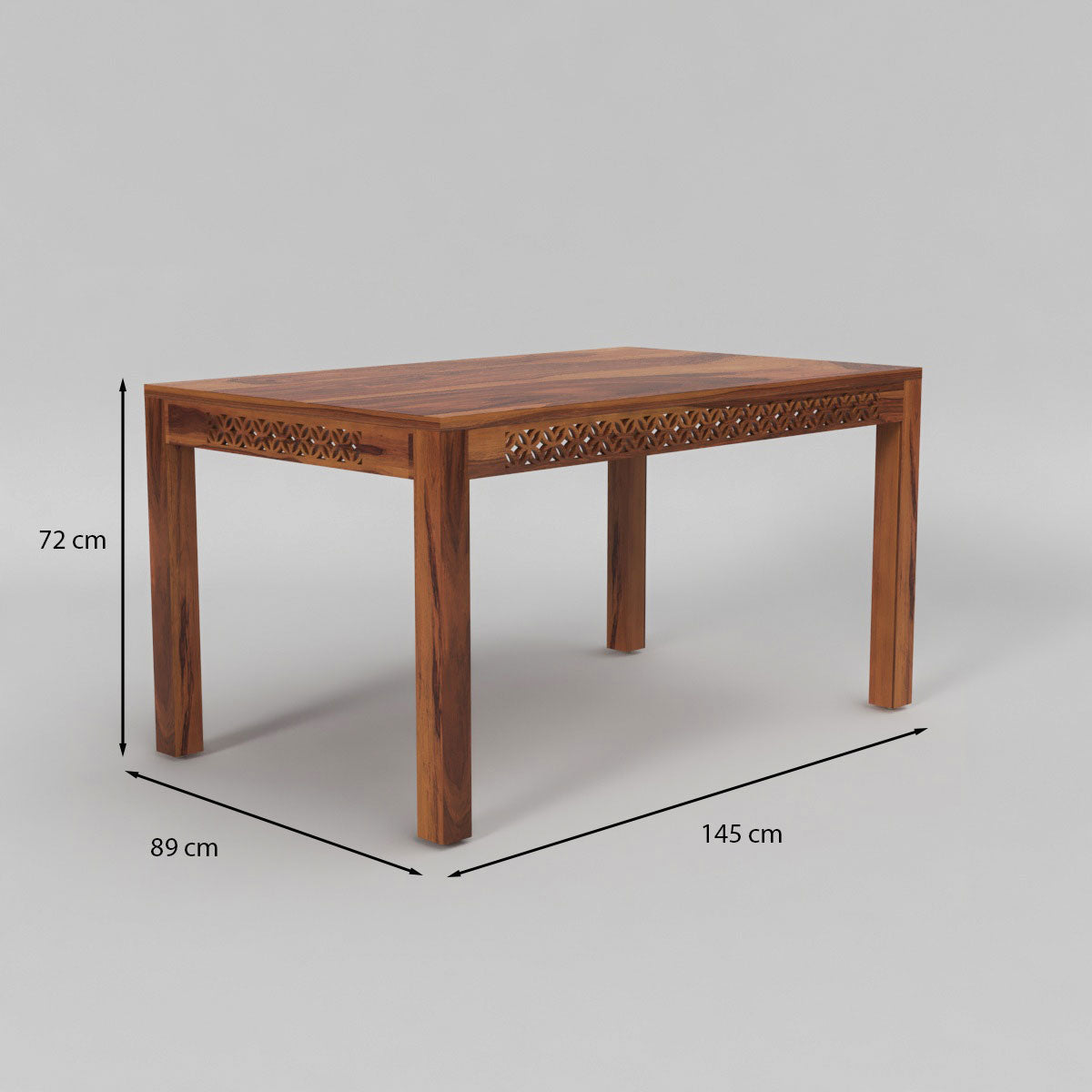 Velora Sheesham Wood Dining Set 6 Seater (Honey Finish)