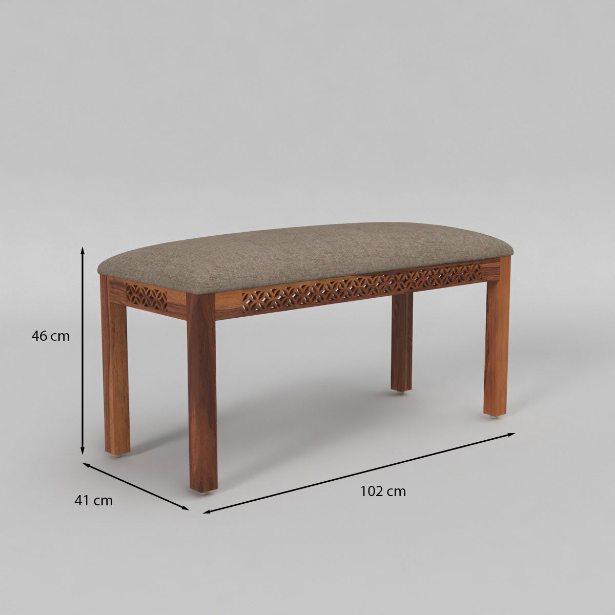Velora Sheesham Wood Dining Set 6 Seater With Bench (Honey Finish)