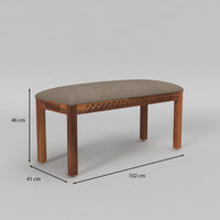 Velora Sheesham Wood Dining Set 6 Seater With Bench (Honey Finish)