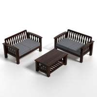 Raiden 4 Seater Solid Wood Sofa (Walnut Finish)